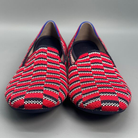 Rothy's Cherry Red Mosaic Loafers Red Ballet Flat Shoe Slip On - Picture 2 of 10